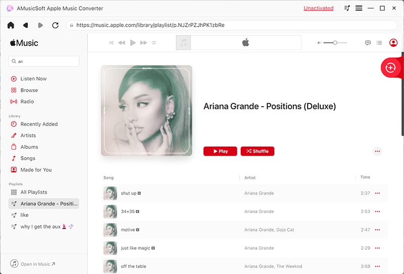 Apple Music hinzufügen zu AMusicSoft