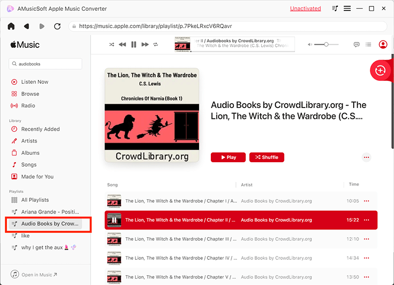 Añadir audiolibros a iTunes con AMusicSoft Apple Music Converter