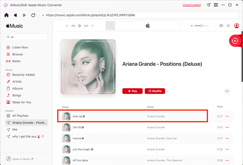 Aggiungi Apple Music a AMusicSoft