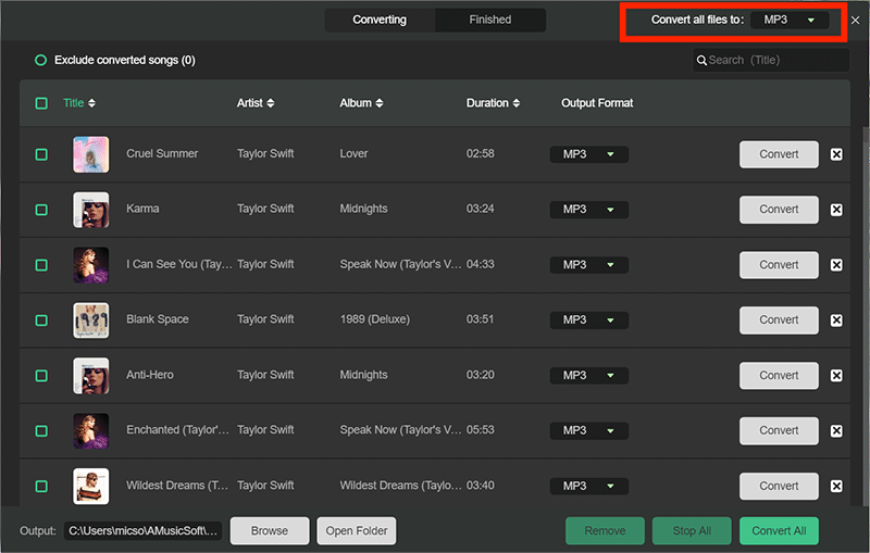 Select Output Format