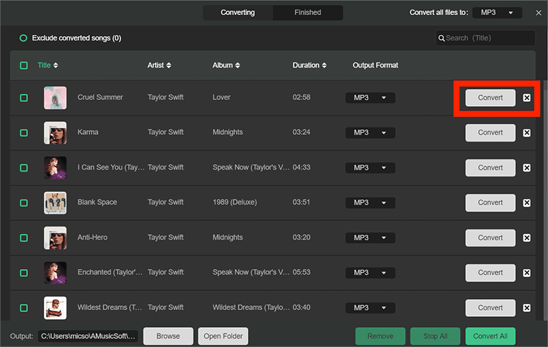 Convertir des fichiers Spotify