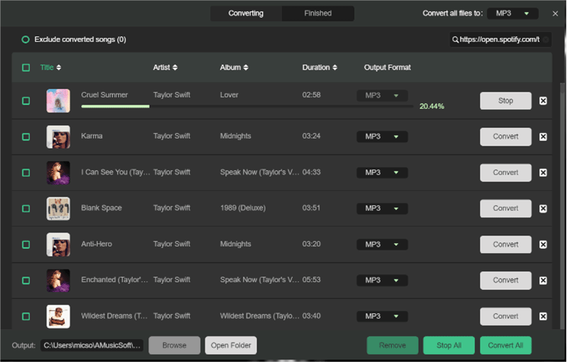 Converteer Spotify-nummers