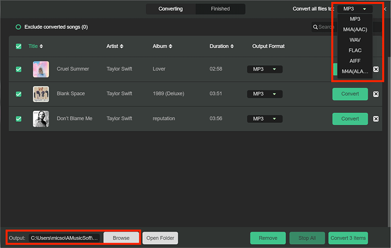 Choose MP3 As The Output Format