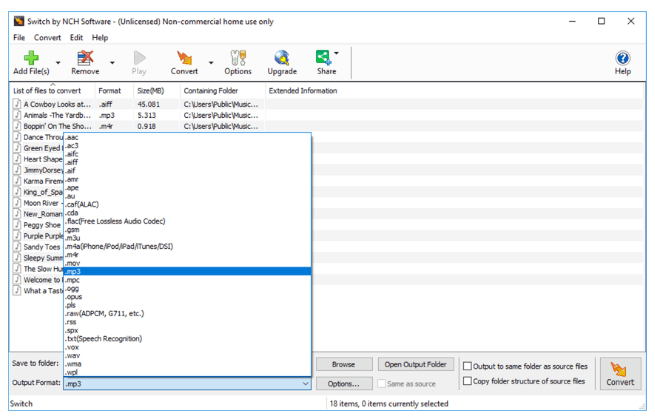 Changer de convertisseur de fichier audio