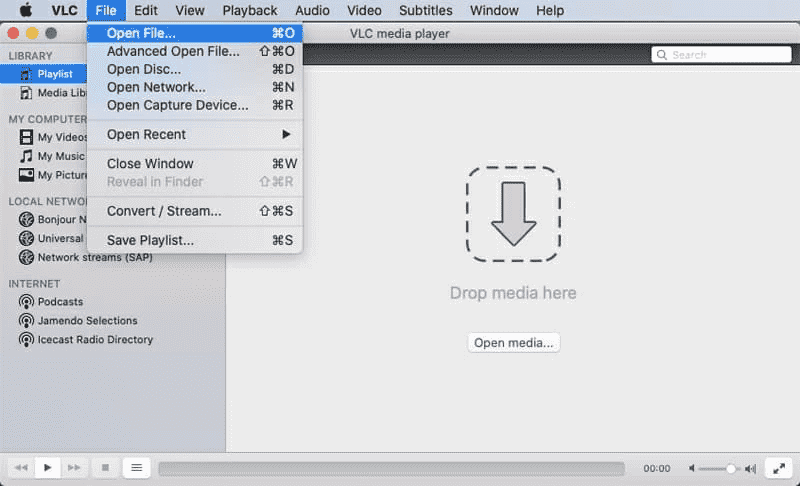 Добавить музыку в VLC Mac