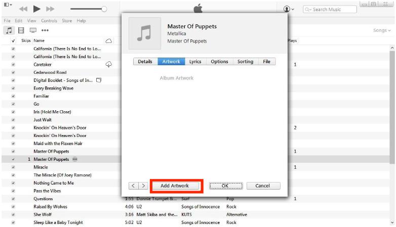 Add Artwork To iTunes