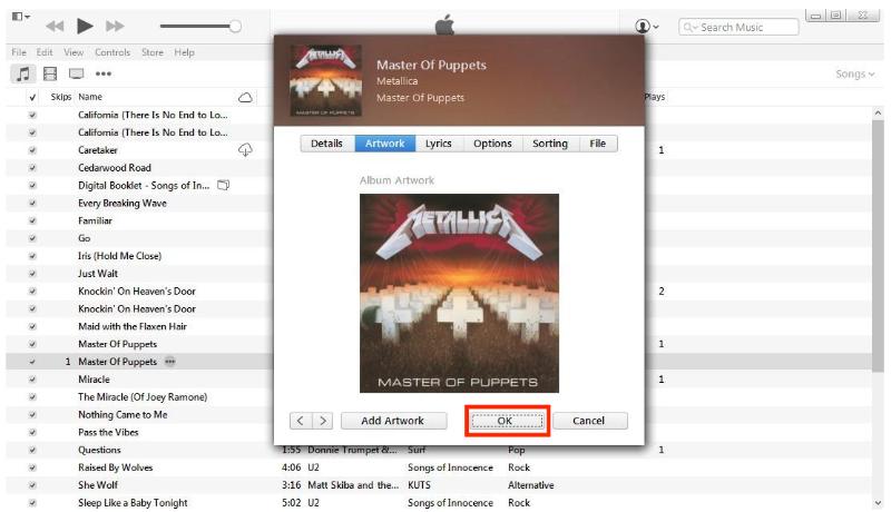 Confirmar ilustraciones en iTunes