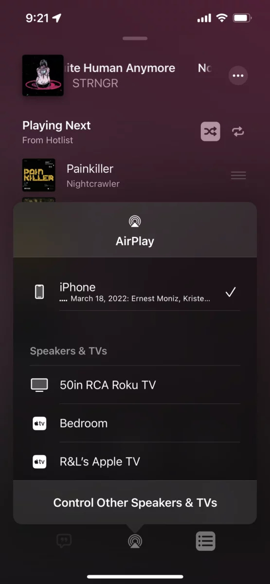 استخدم Airplay لدفق الموسيقى