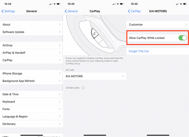 Allow CarPlay While Locked