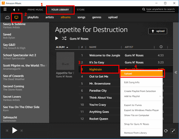 Transferring Converted Music via Uploading Music to Amazon Cloud