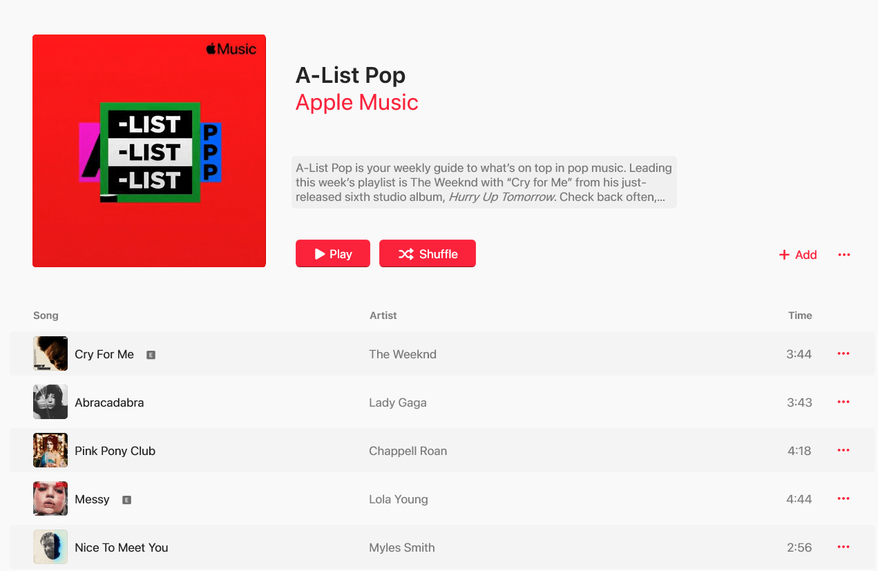Apple Music Playlist