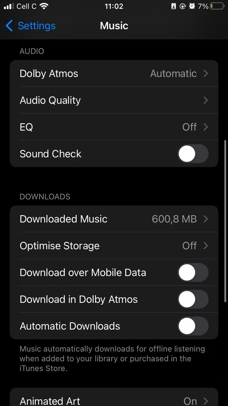 EQ Menu On iPhone