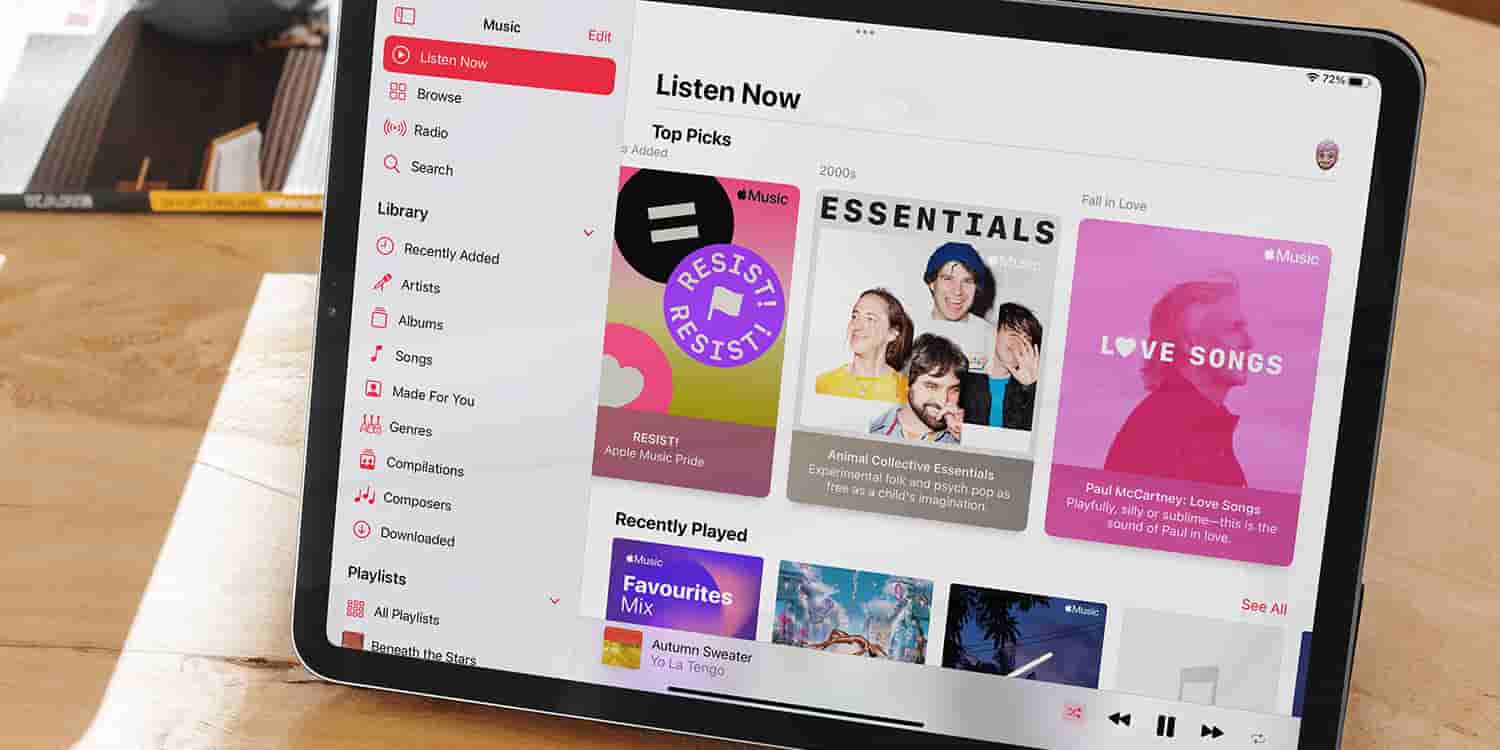 Tocar música da Apple no iPad