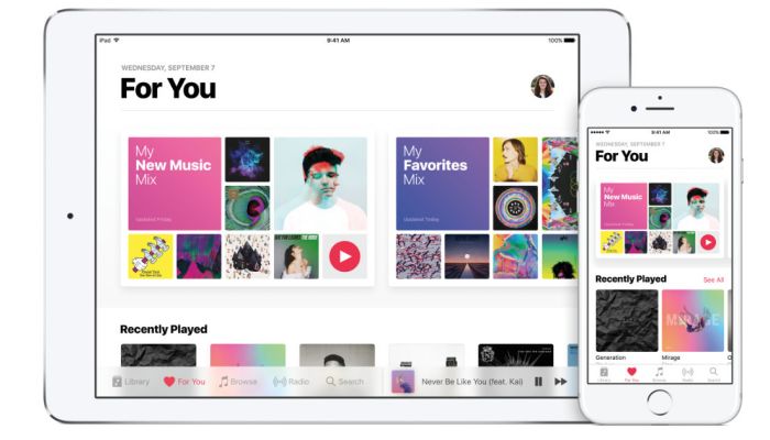 Funzionalità multiple di Apple Music