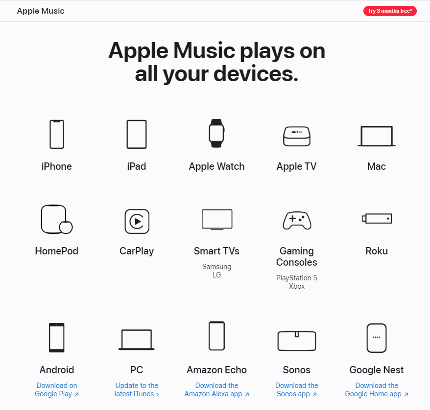 Apple Music 지원 플랫폼