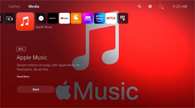 Apple Music 可在 PS5 上使用