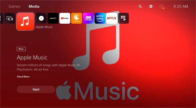 PS5で利用可能なApple Music