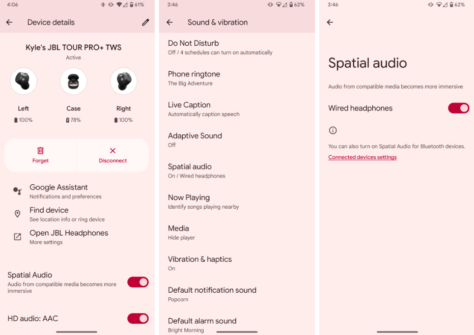 Apple Music dźwięk przestrzenny Android