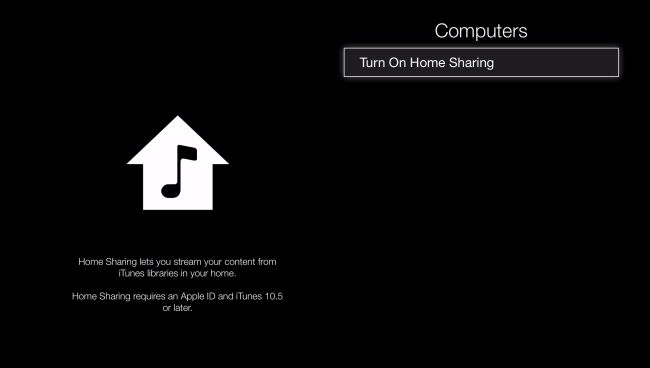 Turn On Home Sharing
