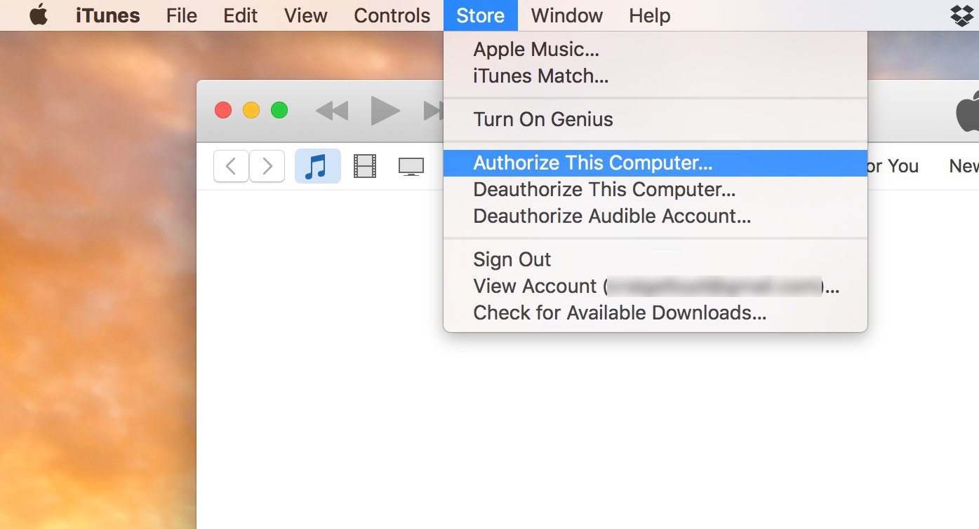 Re-authorize Your Device to Fix iTunes Songs Greyed Out