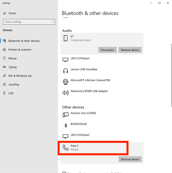 Bluetooth経由で音楽を転送