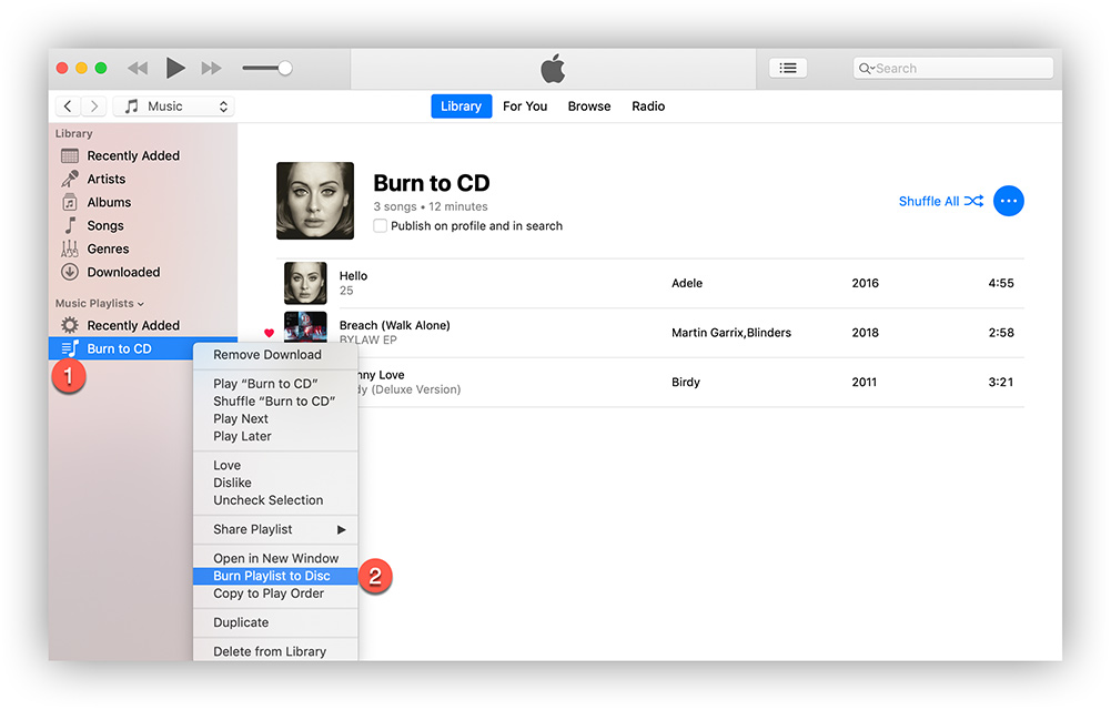 Grabe cualquier música de Apple en un CD