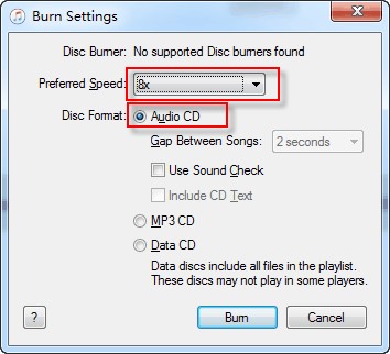 iTunes Burn Apple Music Songs