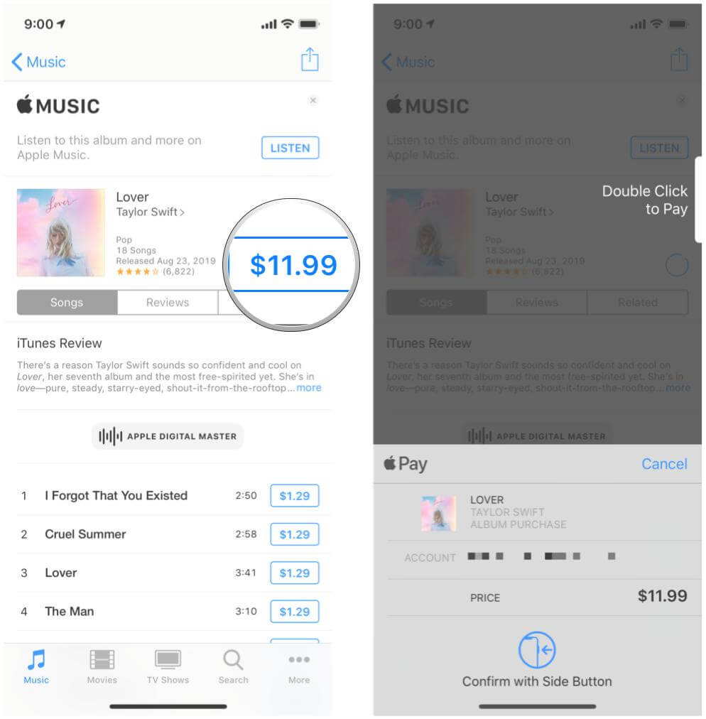 Comprar canciones de iTunes en iPhone
