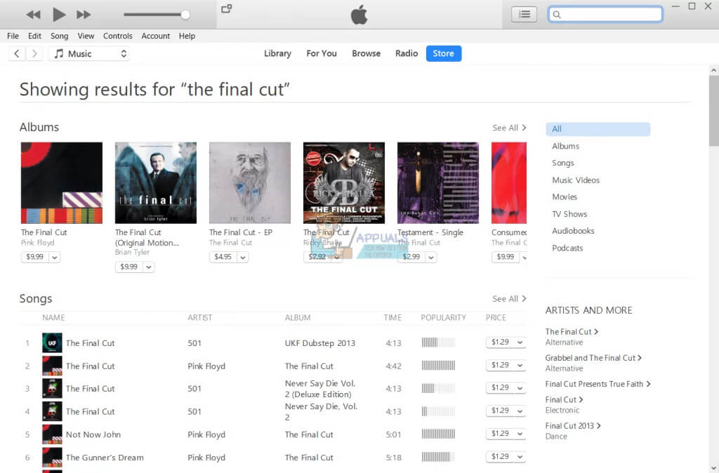 Acquista la canzone di iTunes su Windows