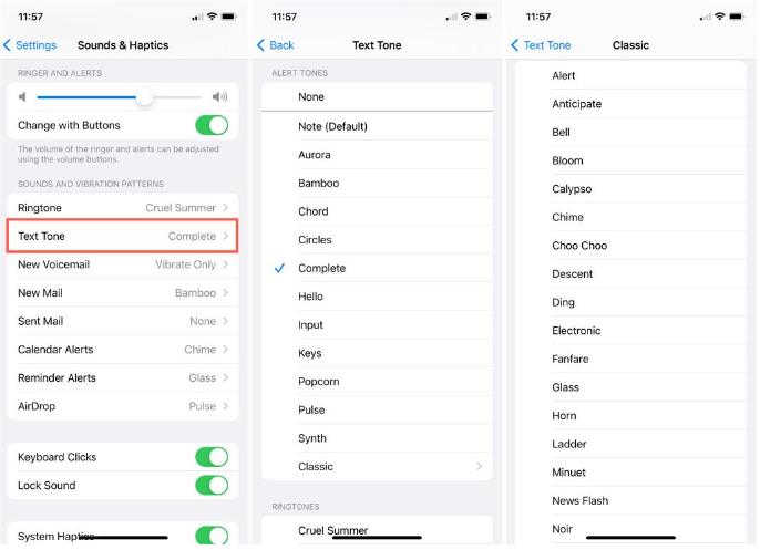 Cambia el tono de texto de tu iPhone