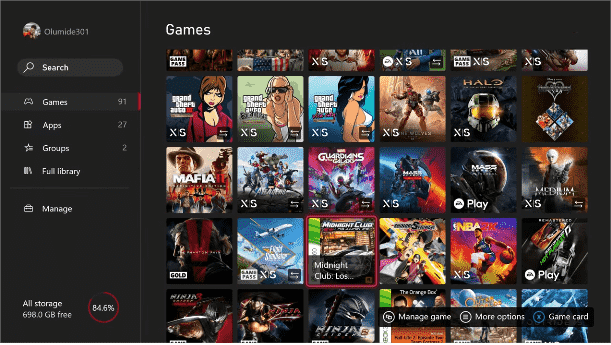Scegli Gioco su Xbox