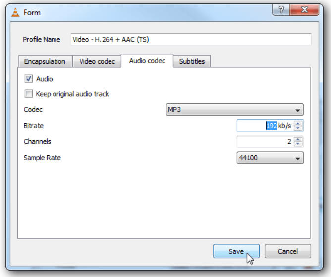 Choose The MP3 Codec