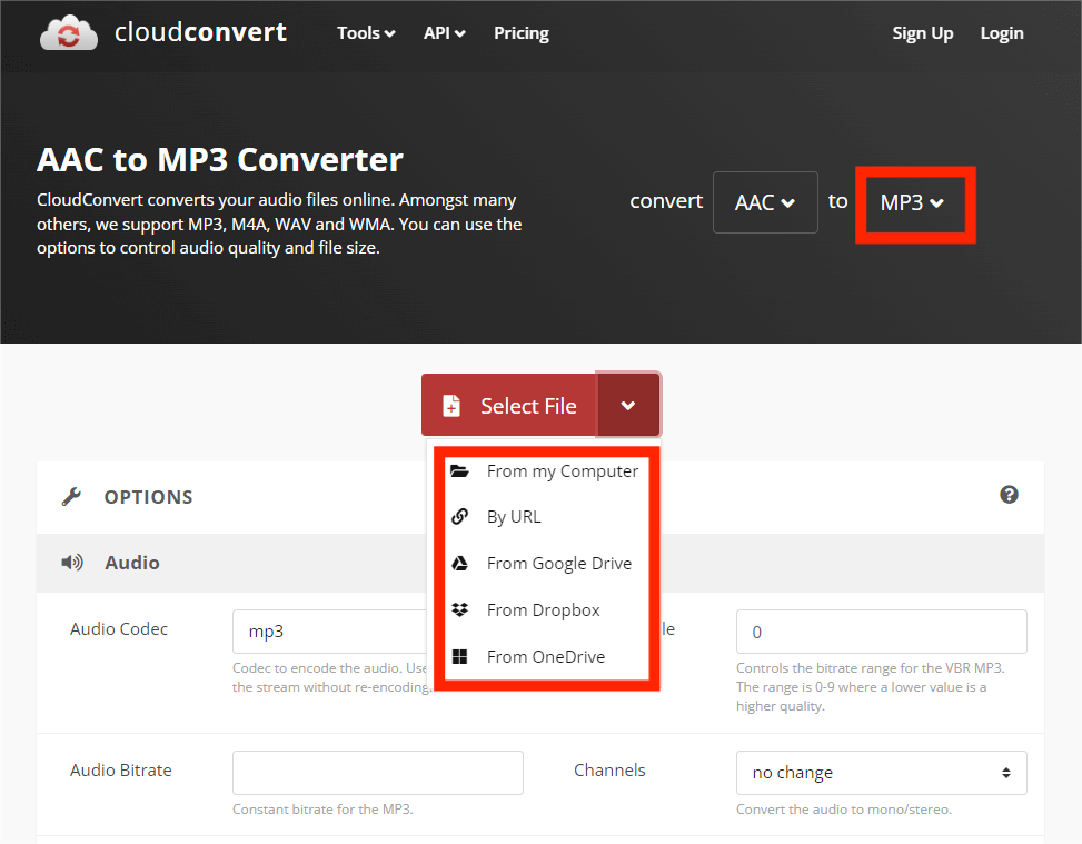 CloudConvert Конвертировать Apple Music