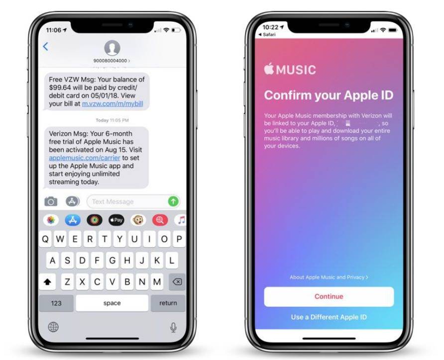 Confirm Apple Music Verizon