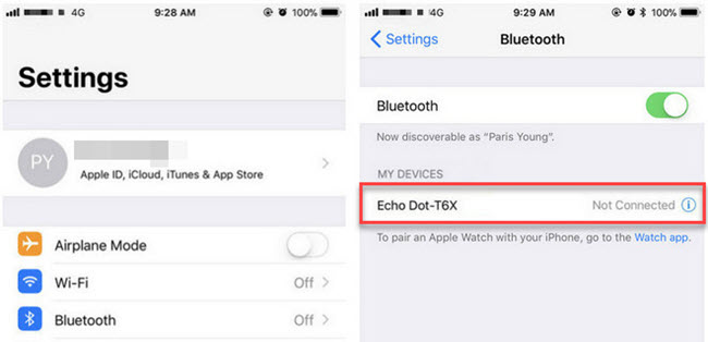 Riproduci musica in streaming di Apple tramite Bluetooth