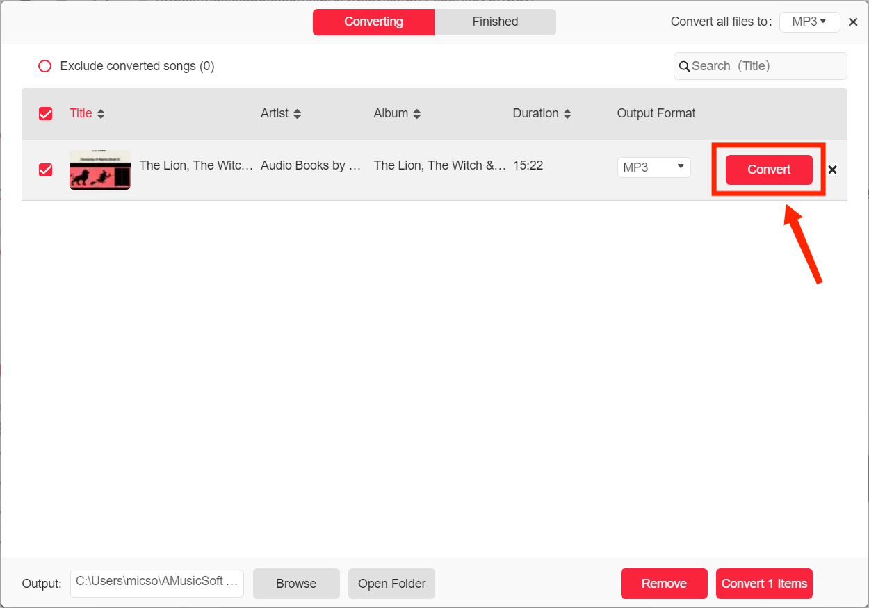 Convertir M4B con AMusicSoft