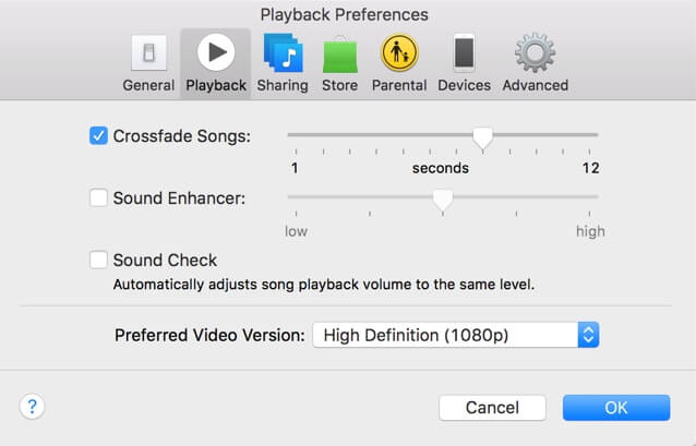 Dissolvenza incrociata di Apple Music su Mac