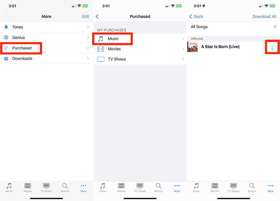 Download Purchased Music iPhone