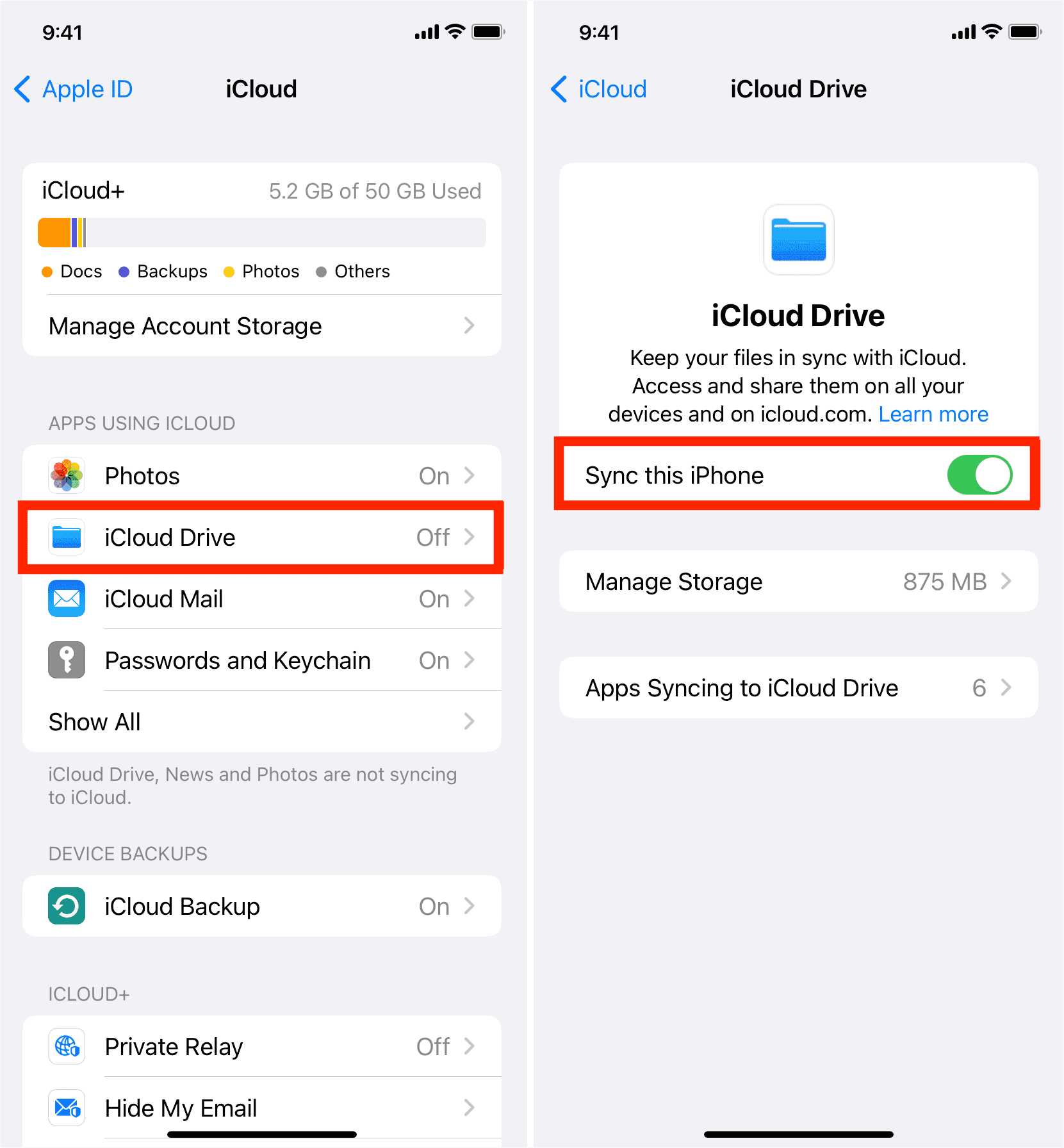 開啟 iCloud 雲端硬碟