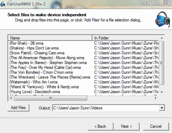 Supprimer Windows Media DRM à l'aide de FairUse4WM