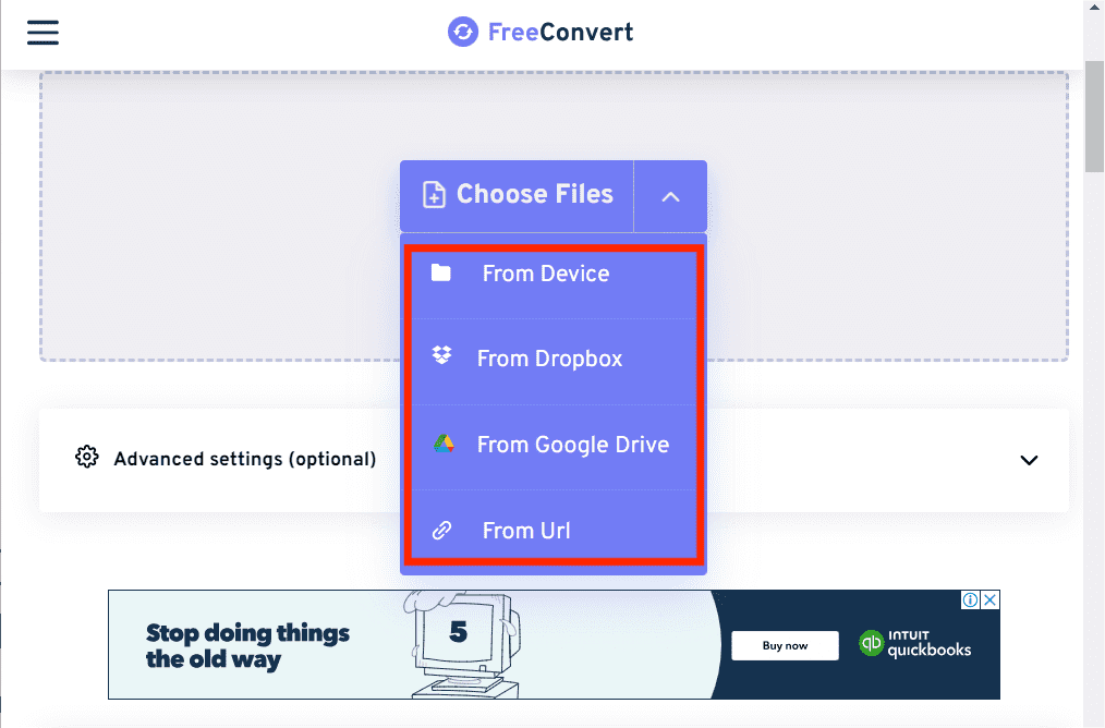 FreeConvert MP3 を M4A に変換