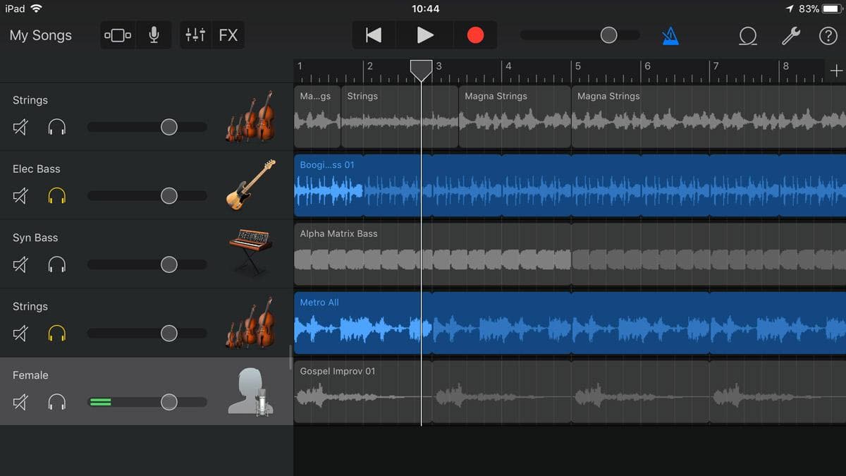 Dostrajanie Garageband