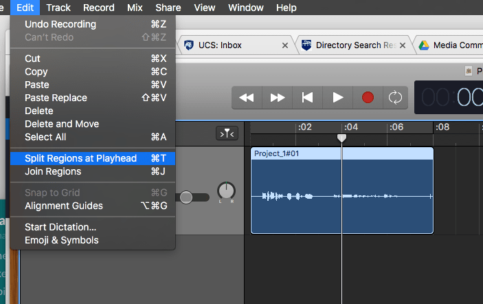 Откройте Garageband на Mac