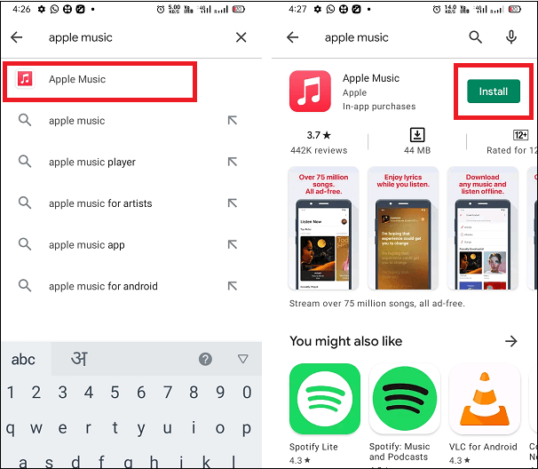 Obtenha o aplicativo Apple Music no Android