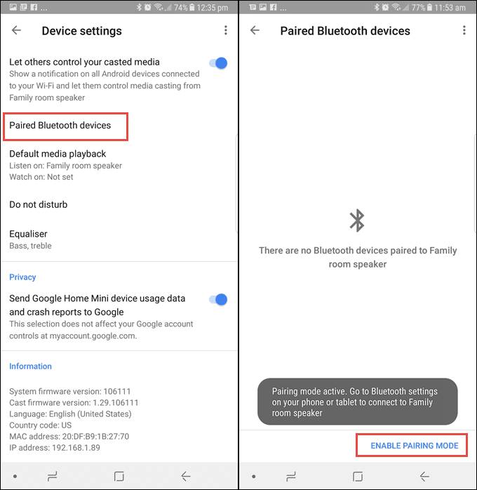 Enable Bluetooth Pairing