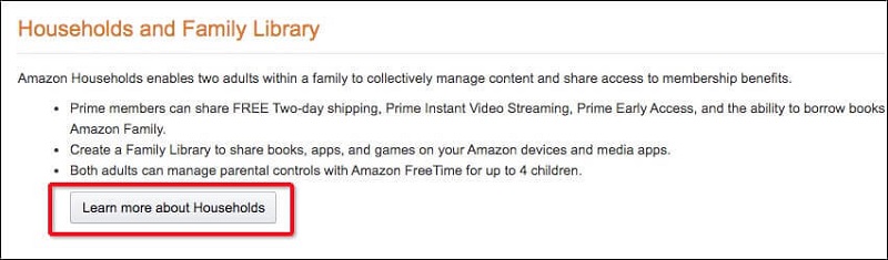 Condividi libri udibili tramite Amazon Household Sharing