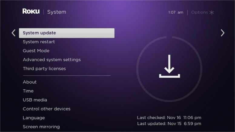 Update Roku Software