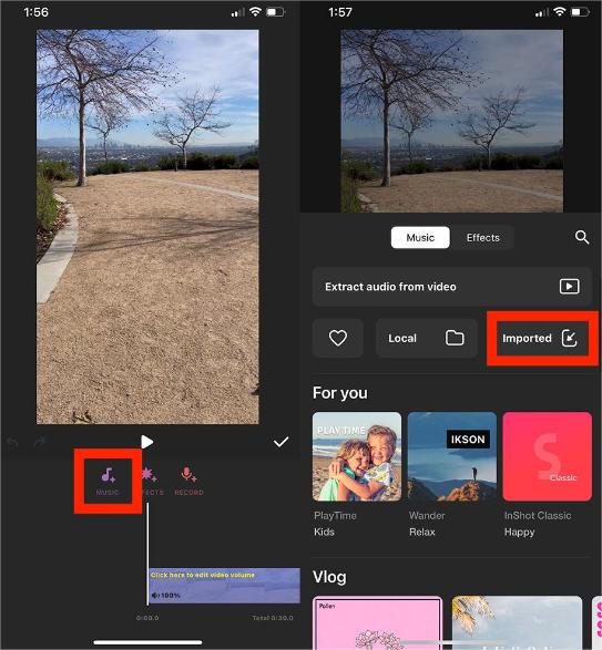 Adicionar Apple Music ao InShot