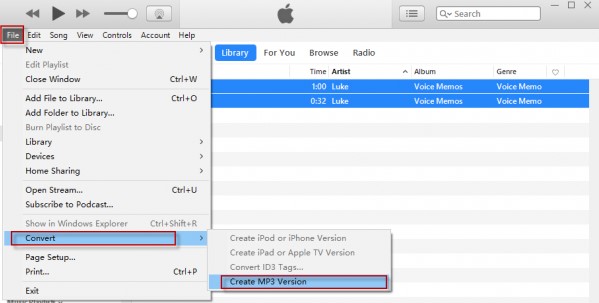 iTunes MP3 버전 만들기