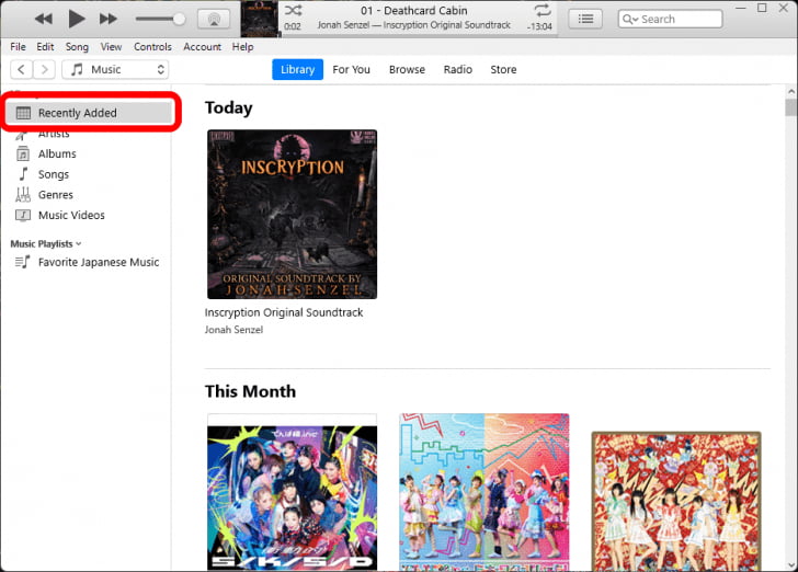 iTunes adicionado recentemente